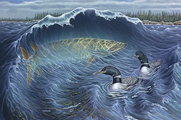 Big Game Hunter - Muskellunge and Common Loons by Curtis Atwater